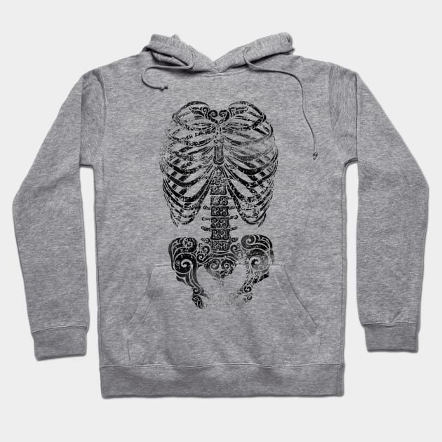 Swirly Bones Hoodie by CarolinaMatthes